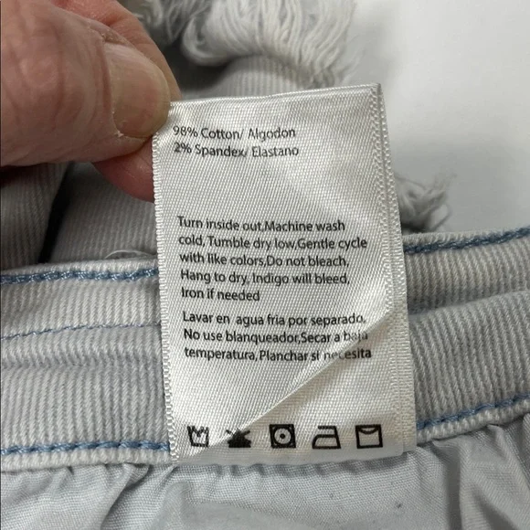 Risen Jeans Distressed Light Blue Denim Cutoff Shorts Sz 1XL - Picture 10 of 11